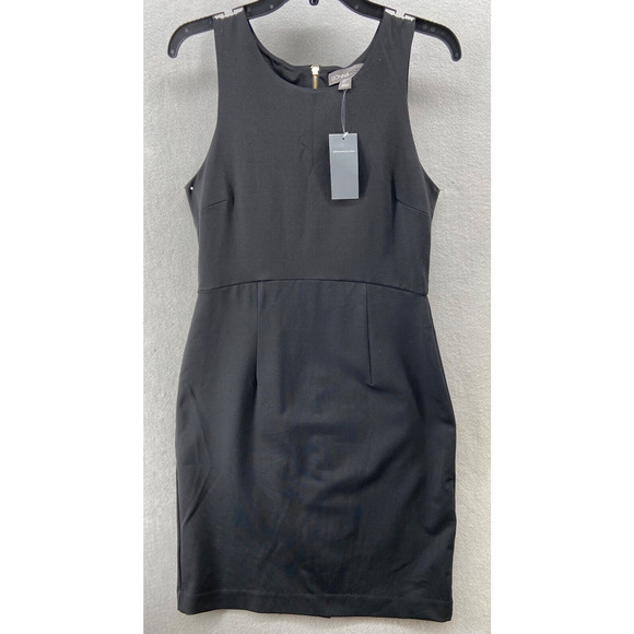Donna Ricco Women's Large Black Sheath Sleeveless‎ Gold Back Zipper Pleated NWT - Picture 1 of 9